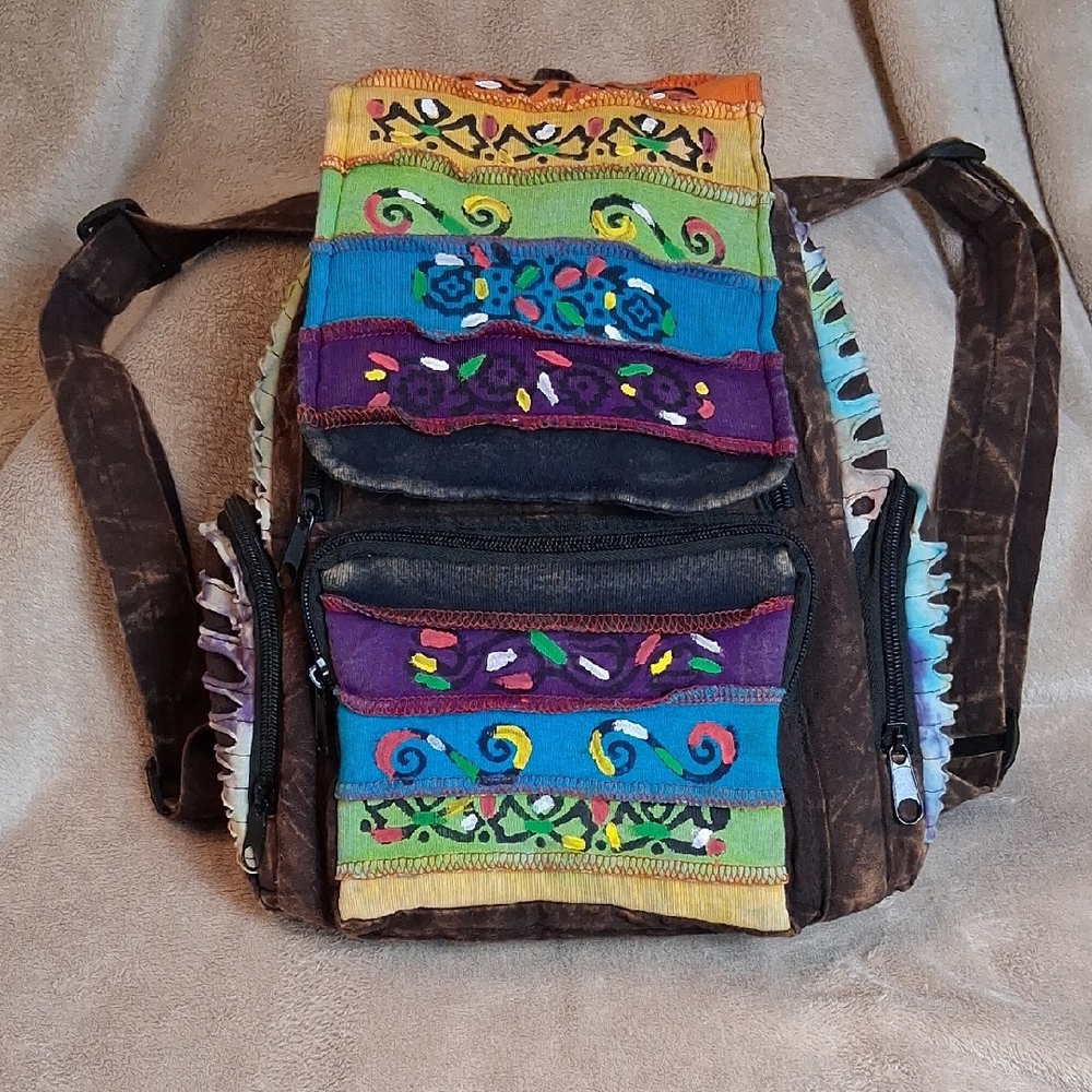 Colorful Embroidered Backpack